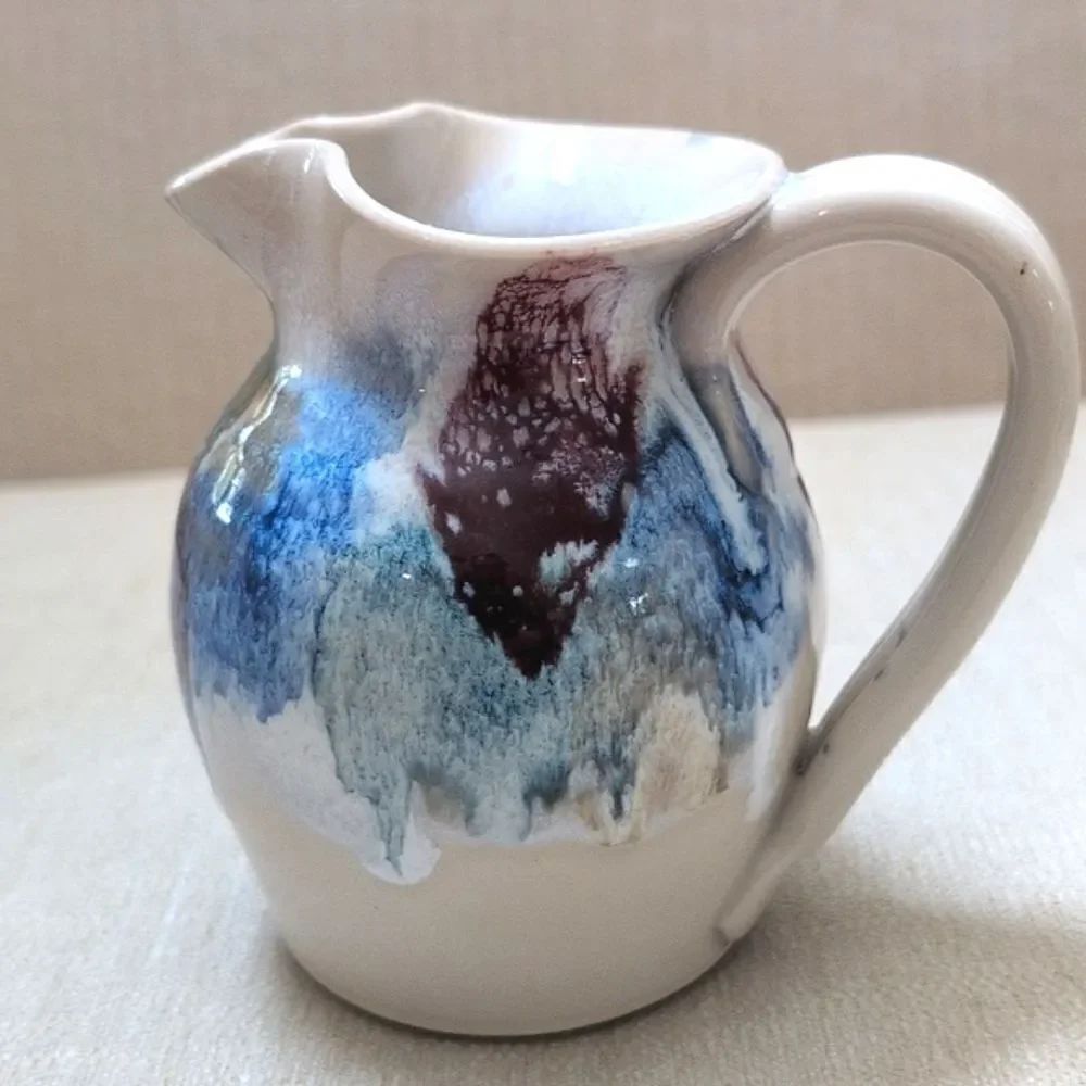 D K Clay North Carolina Stoneware Handmade Small Pitcher/Creamer Artist Signed